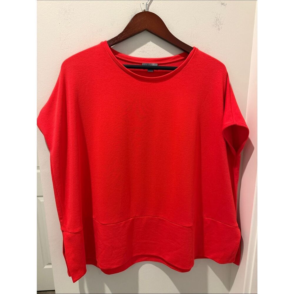 COS Boxy Square coral Red oversized Crewneck Top size medium